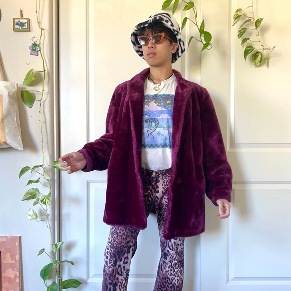 Vintage Purple Oversized Coat - Picture 2 of 8